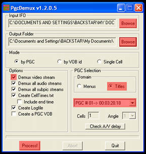 PgcDemux screenshot